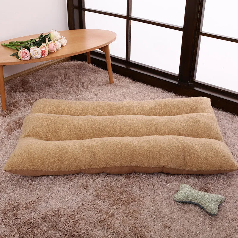 Large warm pet bed for golden retrievers with removable washable cotton pad in beige colour
