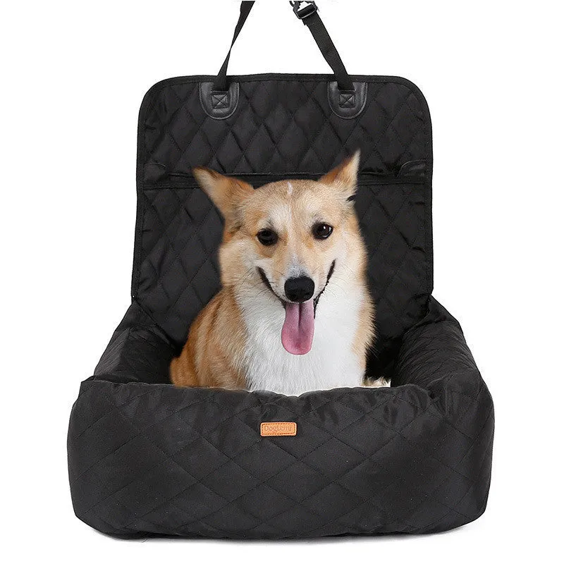 Pet car mat made of waterproof non-slip Oxford cloth in beige colour for medium-sized dogs
