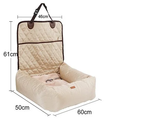 Pet car mat made of waterproof non-slip Oxford cloth in beige colour for medium-sized dogs