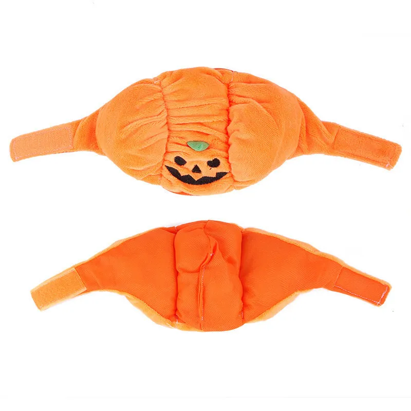 Pet Halloween funny pumpkin hat in orange polyester, large size 42cm length, for dogs or cats