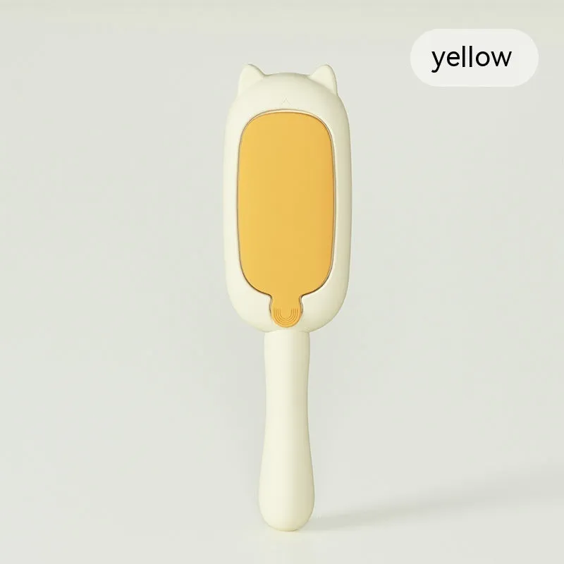 Compact pet dog cat hair brush electrostatic adsorption two-way roller 22x6x5.5cm ABS HIPS green blue yellow
