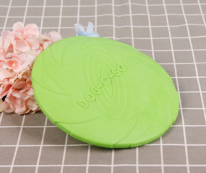 Dog anti-bite training frisbee and interactive bite ring in orange and green plastic sizes medium large trumpet