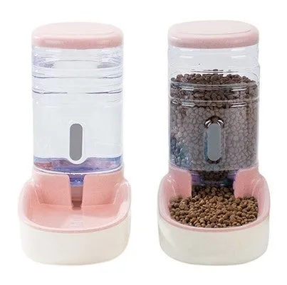 Pet automatic feeder and drinking fountain in blue with 3.8L PP plastic capacity for dogs and cats