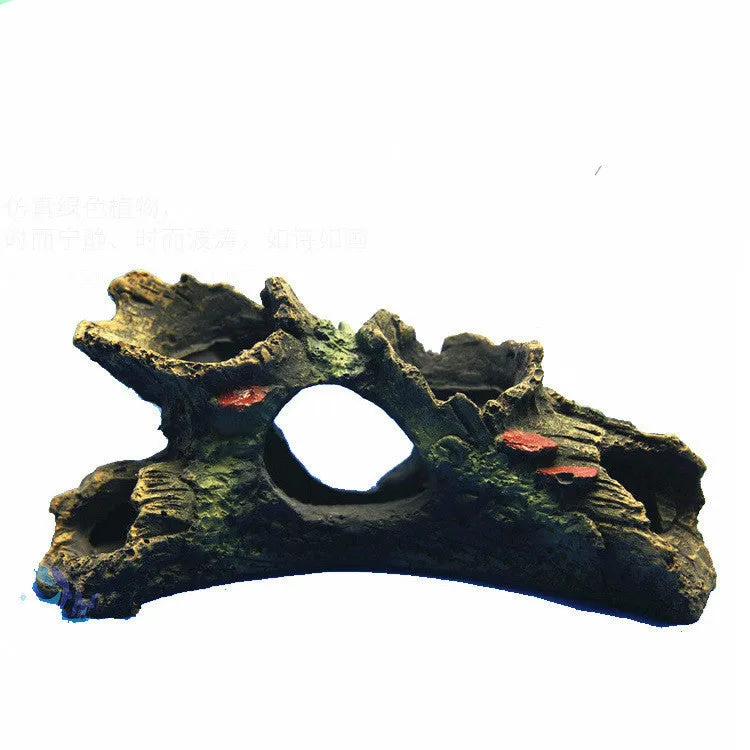 Resin fish tank ornament with old diamond-shaped tree branches style for aquarium landscaping