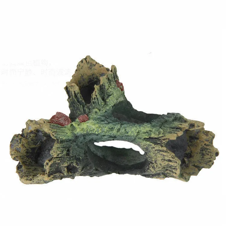Resin fish tank ornament with old diamond-shaped tree branches style for aquarium landscaping