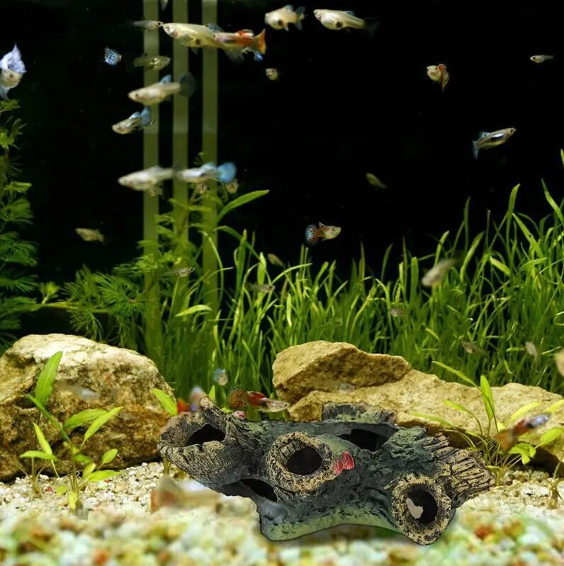 Resin fish tank ornament with old diamond-shaped tree branches style for aquarium landscaping