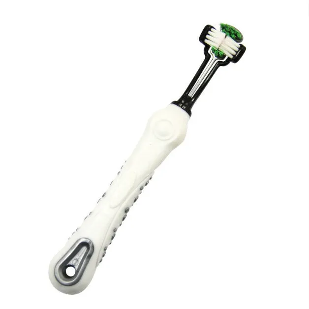 Pet dental finger toothbrush double-headed plastic teeth cleaning tool in multiple colours including purple and blue