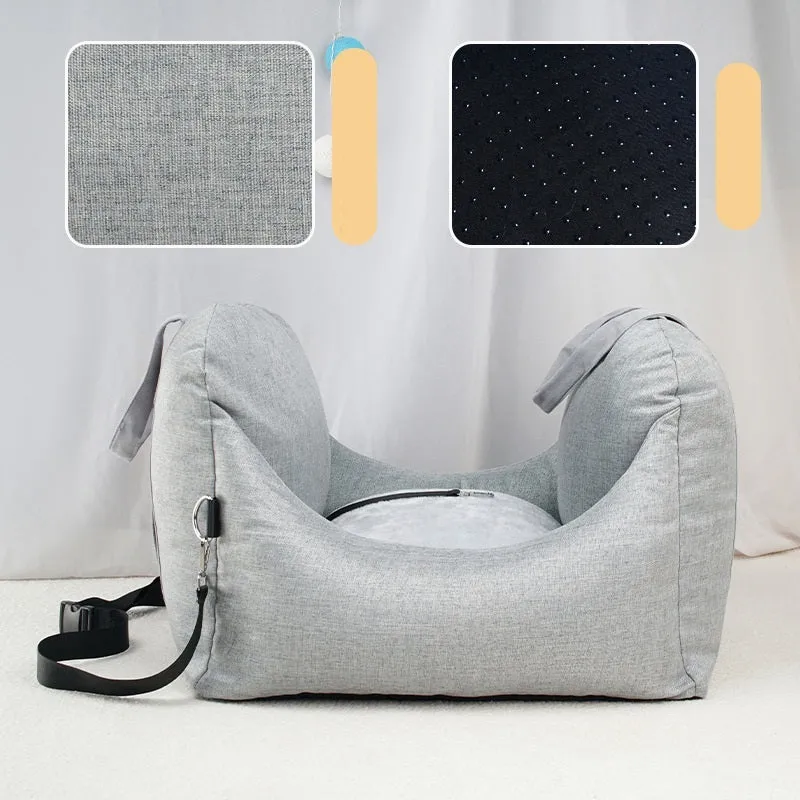 Detachable washable cloth car pet carrier kennel 52x52x44cm in Charcoal Gray, Beige, Light Grey