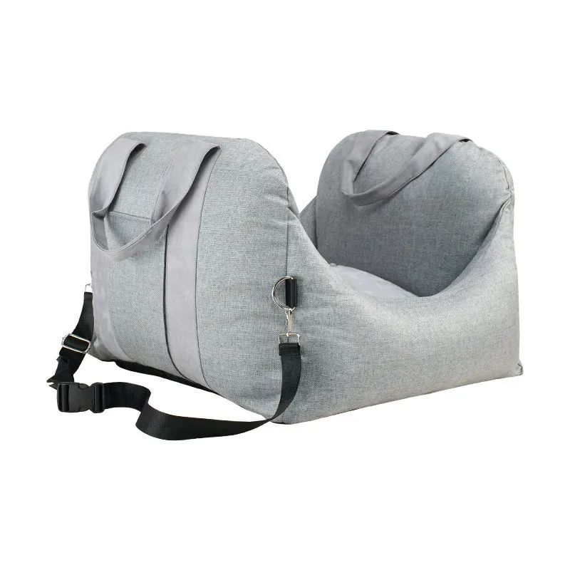 Detachable washable cloth car pet carrier kennel 52x52x44cm in Charcoal Gray, Beige, Light Grey