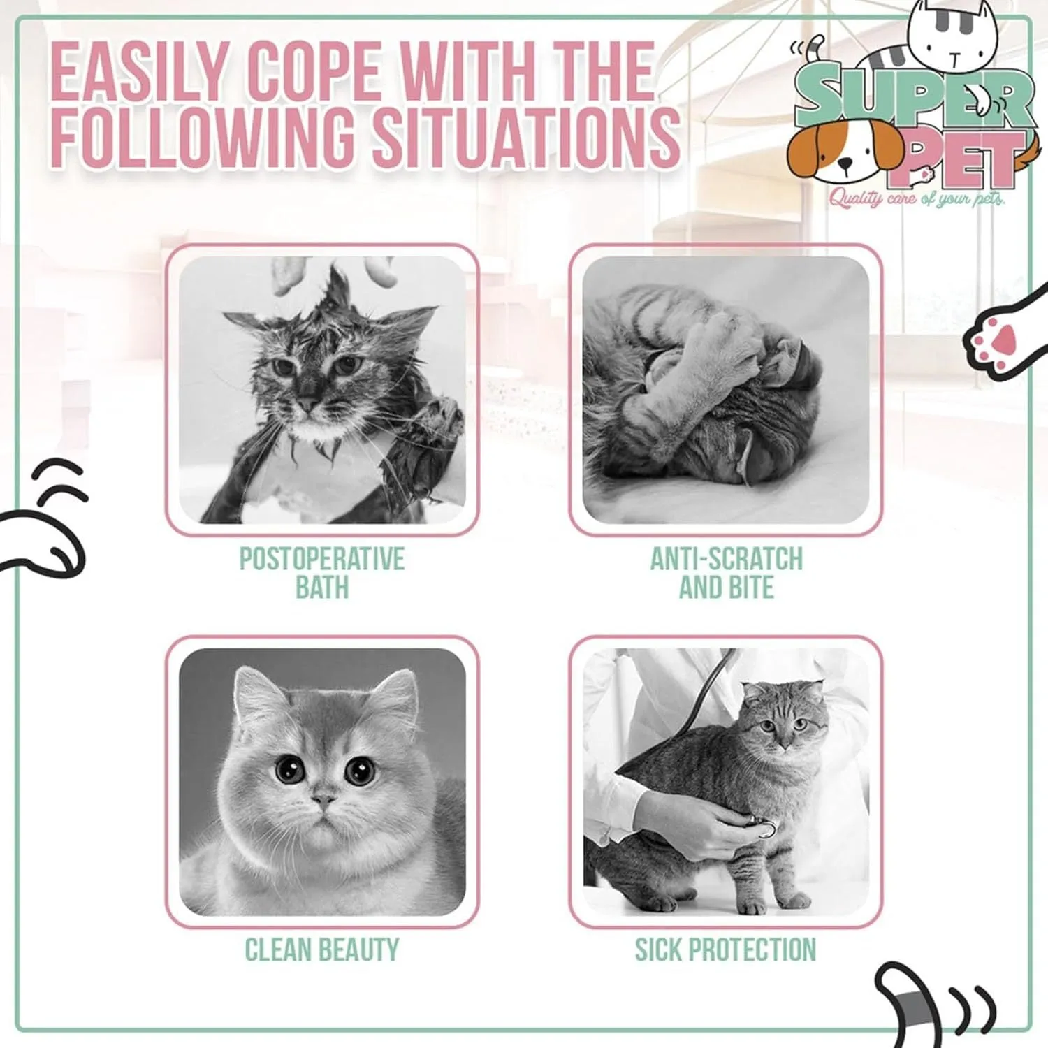 Soft bee-design cat cone collar with Velcro closure in adjustable sizes