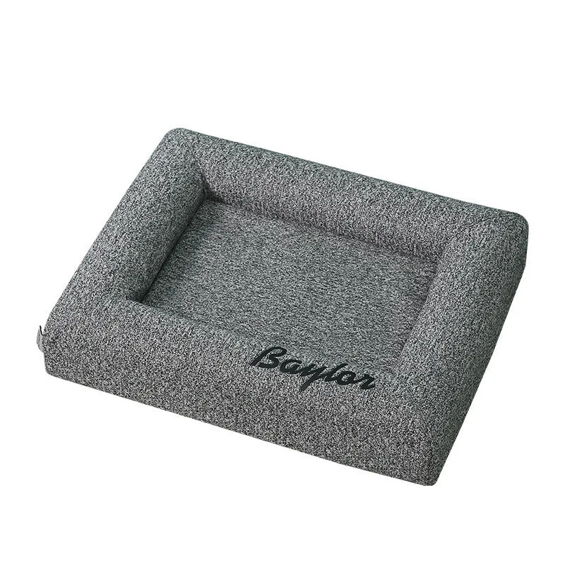 Removable washable cloth cat bed in grey with soft cover, size medium