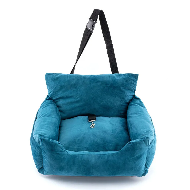 Cloth car pet seat kennel for cats and dogs in dark grey, 55cm x 50cm x 32cm