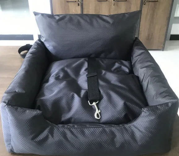 Cloth car pet seat kennel for cats and dogs in dark grey, 55cm x 50cm x 32cm
