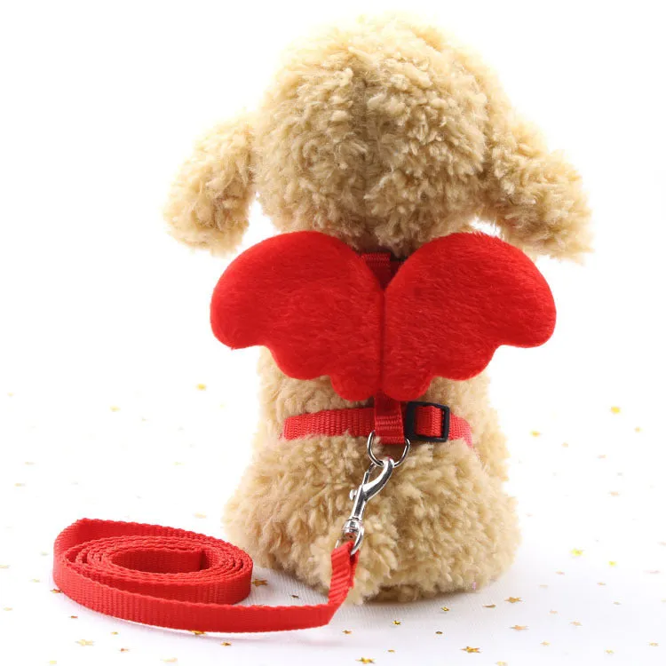 Cute Angel nylon dog leash in blue with fixed-length traction belt design for small to medium dogs