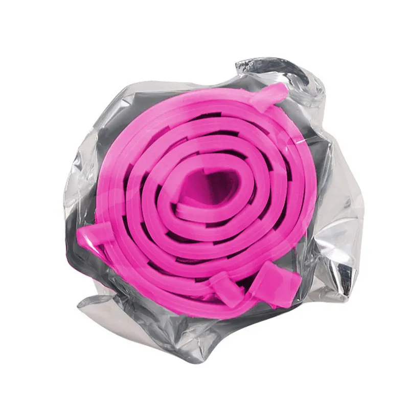 Silicone flea-repellent collar for dogs and cats, 70 cm and 38 cm lengths, in short blue, orange, and pink, with tin box