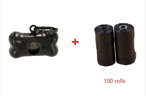 Black dog poop bag storage box in bone shape made from new PP material with loop hook