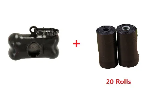 Black dog poop bag storage box in bone shape made from new PP material with loop hook