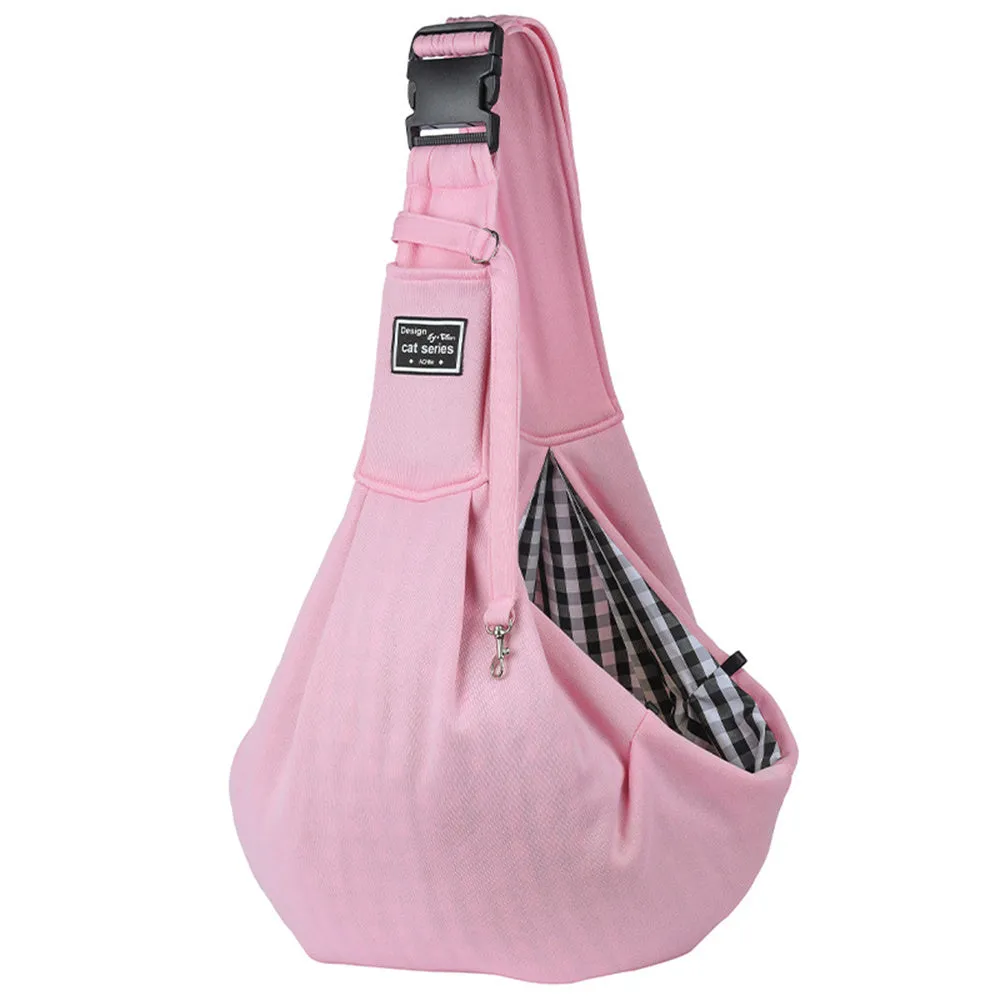 Grey pet shoulder bag for cats and dogs up to 13kg with adjustable strap and phone pocket