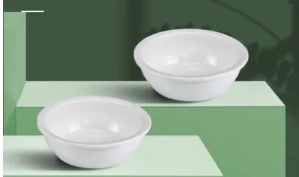 Ceramic cat food bowl designed to protect cervical spine, in green, beige, or white, single or double layer, multiple pack sizes 2-6 bowls.
