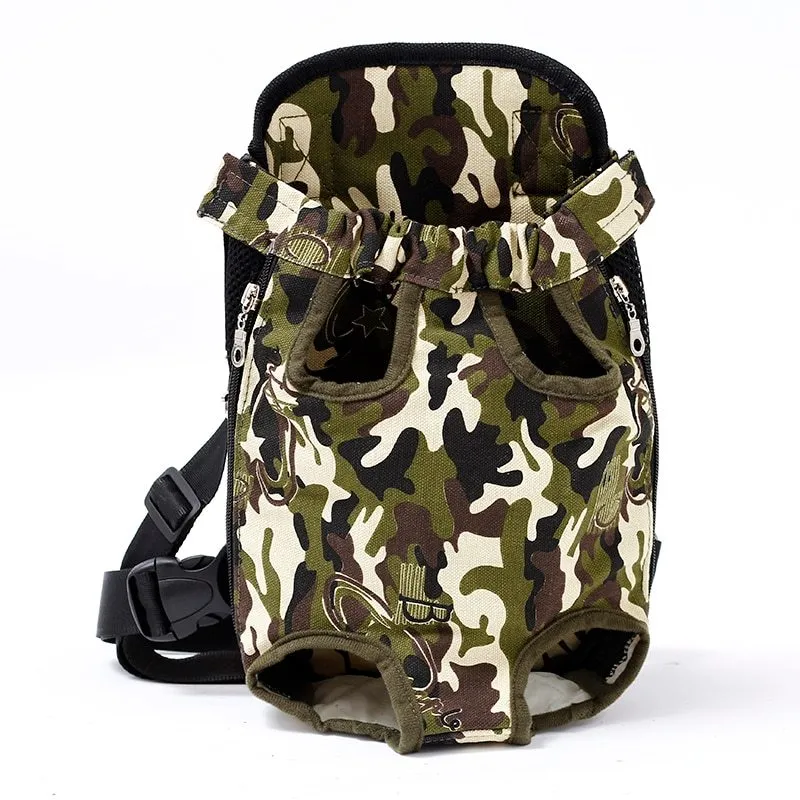 Breathable nylon mesh pet carrier bag in blue with adjustable shoulder straps and side zip