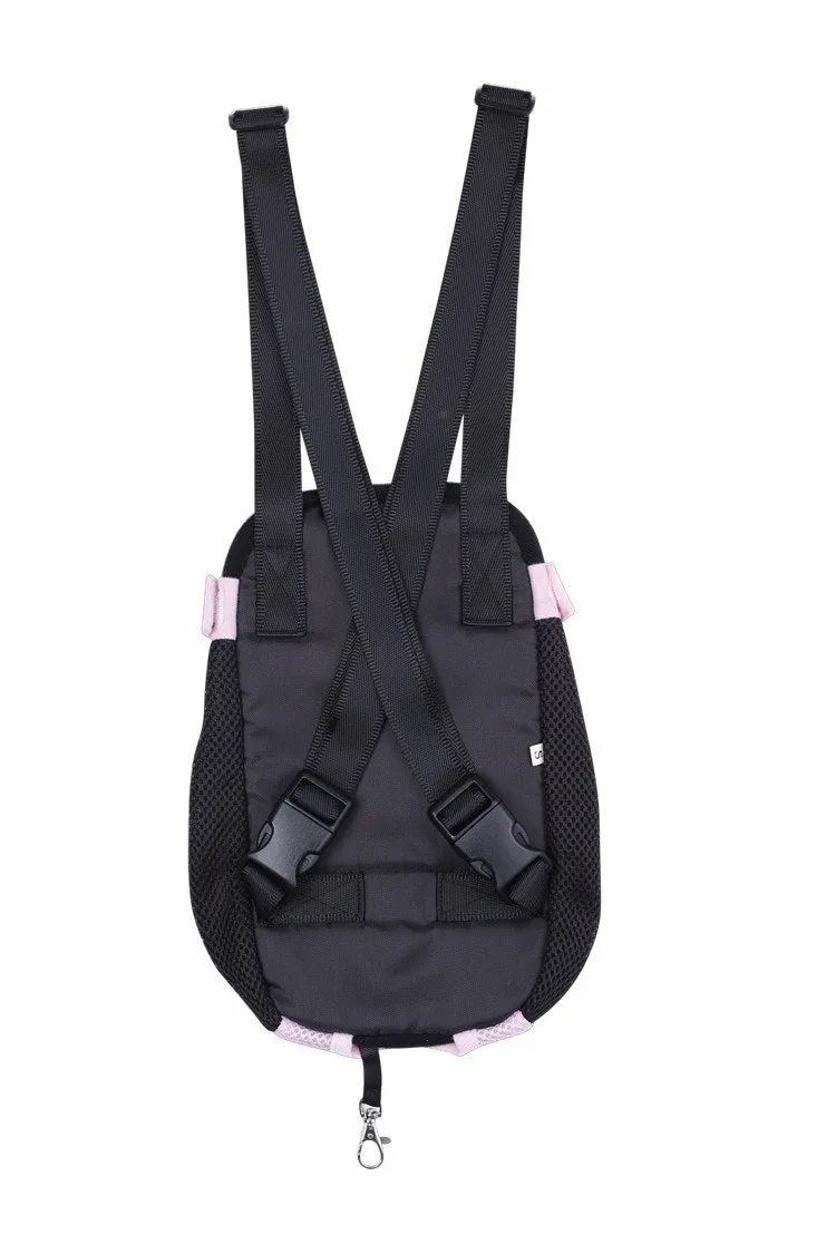 Breathable nylon mesh pet carrier bag in blue with adjustable shoulder straps and side zip