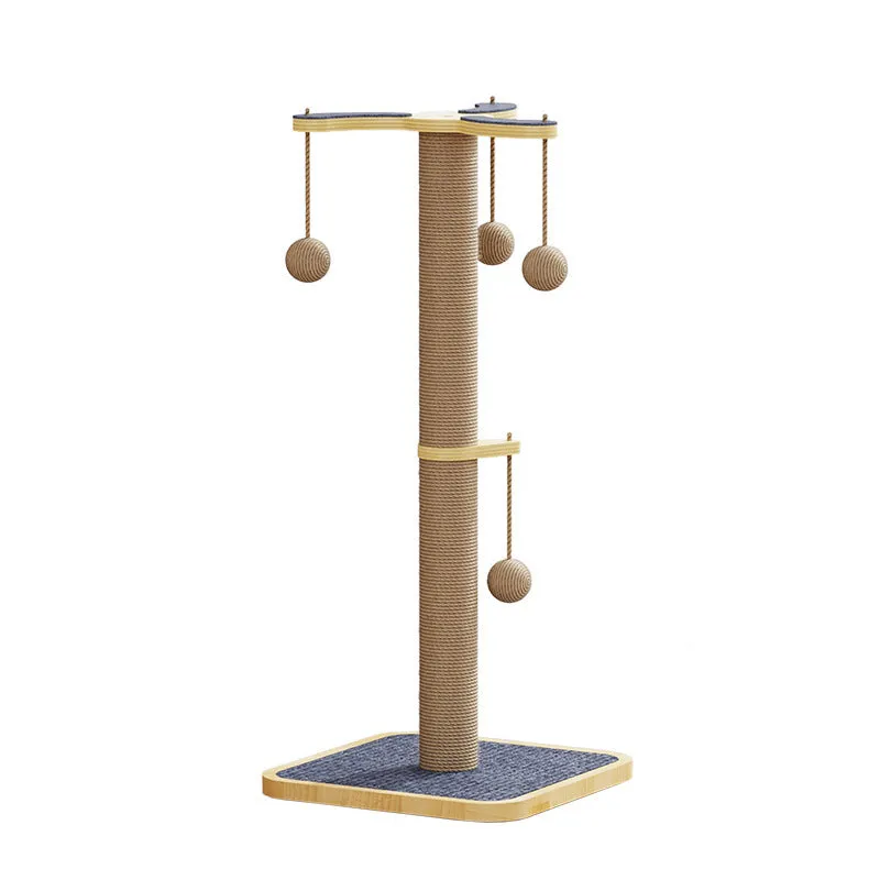 Windmill design cat climbing frame toy with a scratch-resistant chip hanging ball.