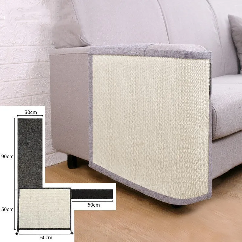 Cat scratcher sofa protection pad in cotton and linen with anti-scratch pet guard in darkgrey colour