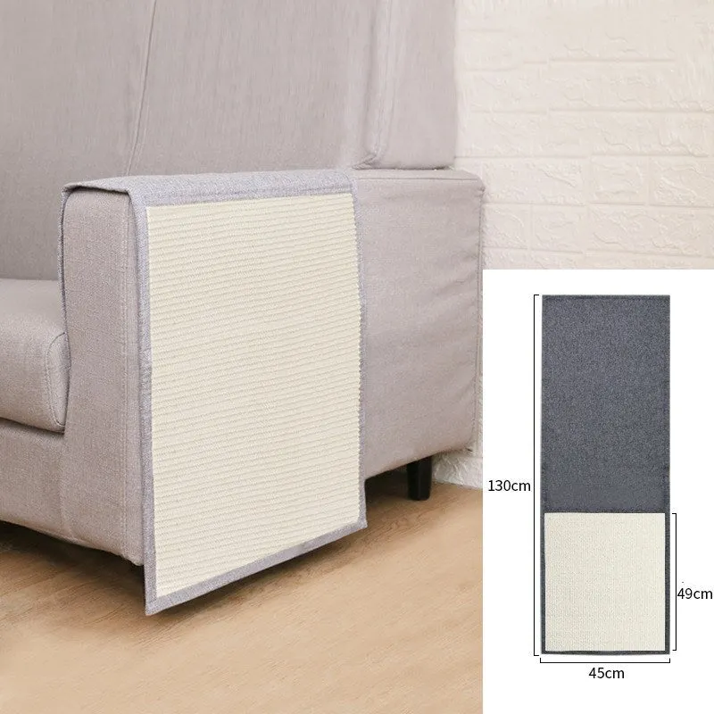 Cat scratcher sofa protection pad in cotton and linen with anti-scratch pet guard in darkgrey colour