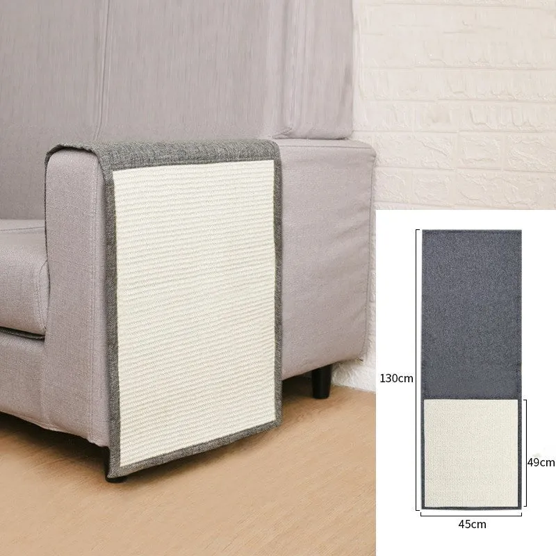 Cat scratcher sofa protection pad in cotton and linen with anti-scratch pet guard in darkgrey colour
