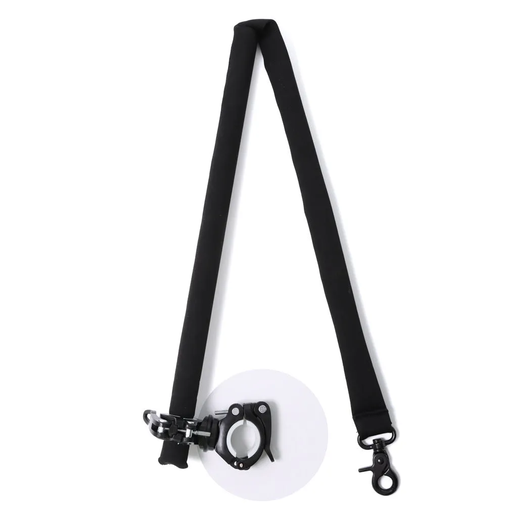 Black bicycle dog walker with detachable traction chain and dual disc brakes on 24x15 hard frame