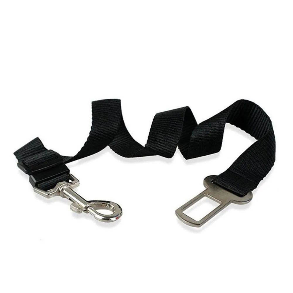 Breathable mesh dog harness in dark blue with adjustable chest strap and silver buckle for car safety