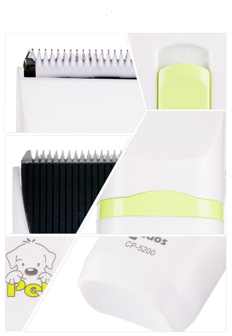 White pet hair trimmer and nail polisher set for small and medium dogs and cats