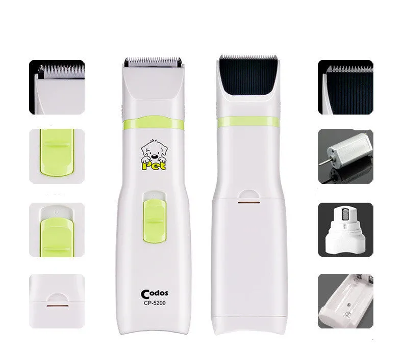 White pet hair trimmer and nail polisher set for small and medium dogs and cats