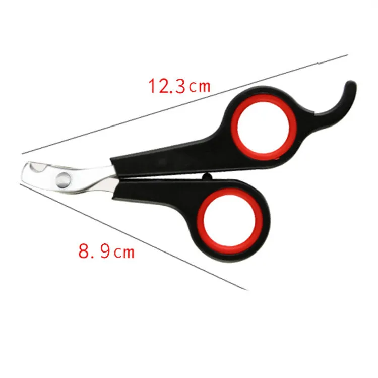 Black pet nail clippers with stainless steel blade for small animals