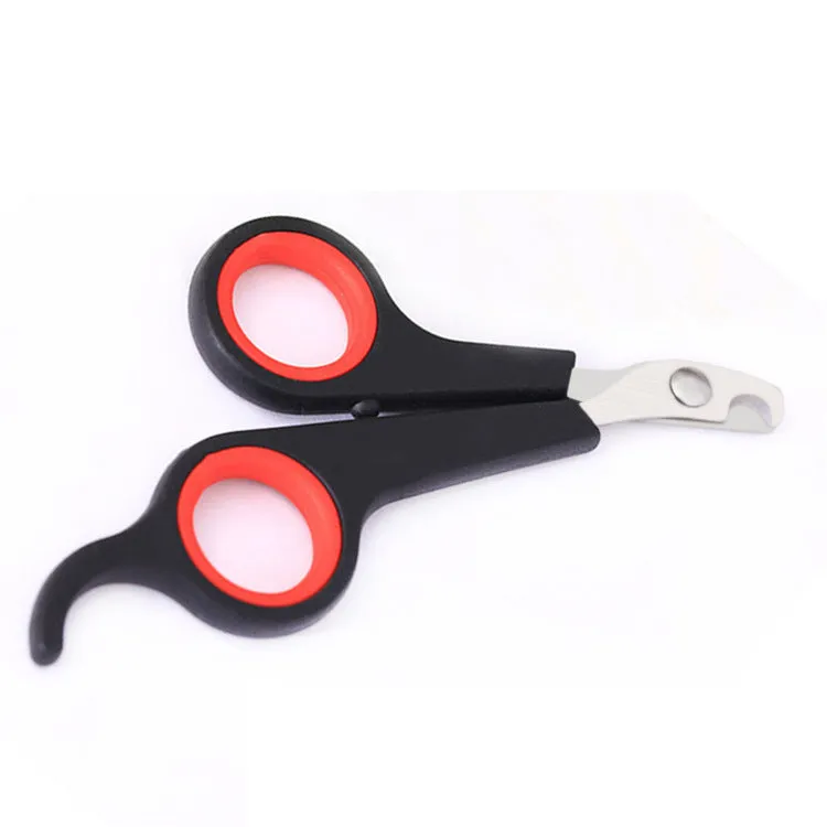 Black pet nail clippers with stainless steel blade for small animals