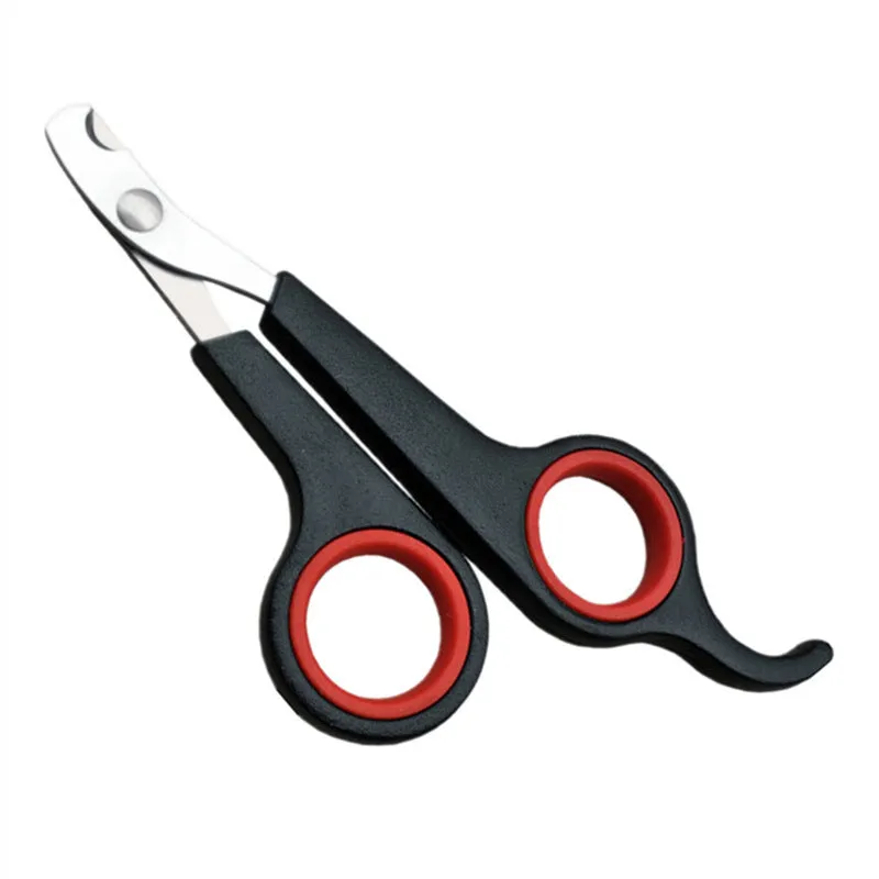 Black pet nail clippers with stainless steel blade for small animals