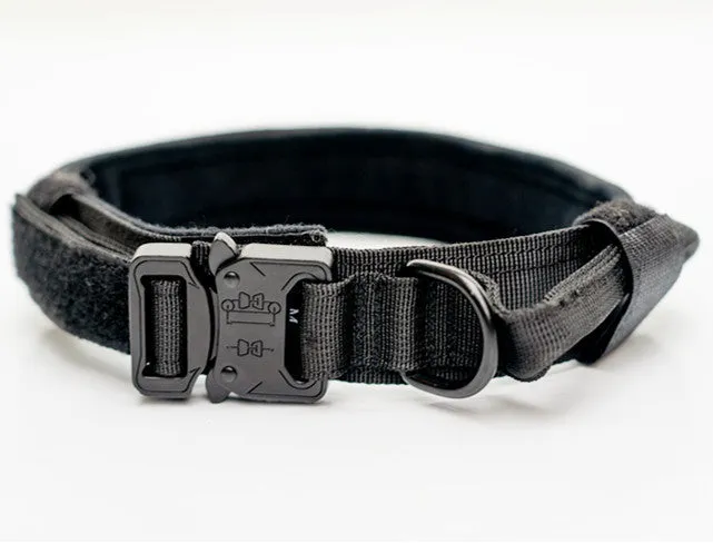 Nylon dog collar in khaki for large medium dogs with metal buckle and D-ring