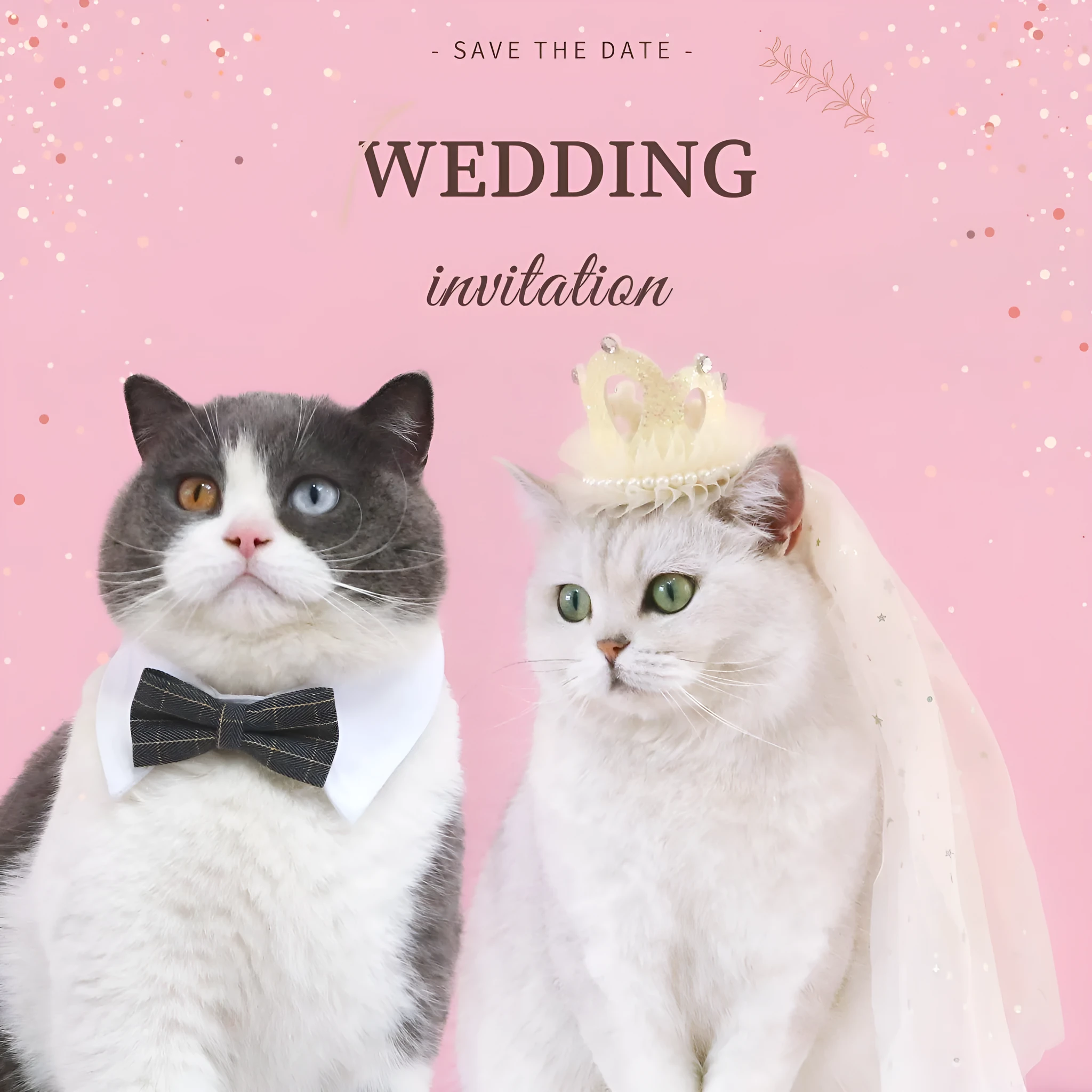 Pet cat wearing princess crown headdress with veil for wedding or birthday costume