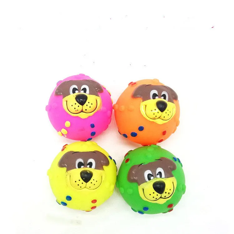 Pet dog toy ball made from vinyl, available in a colourful design suitable for dogs and cats