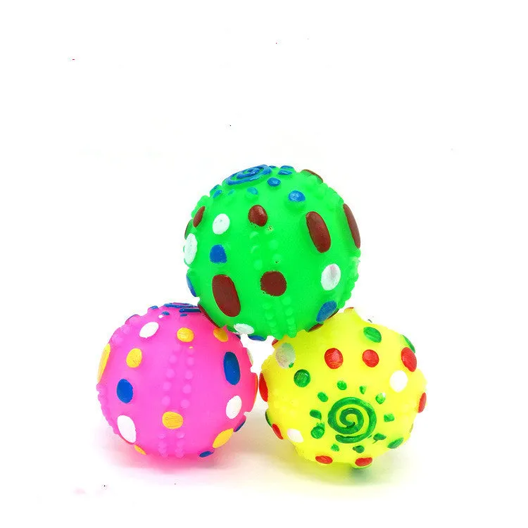 Pet dog toy ball made from vinyl, available in a colourful design suitable for dogs and cats
