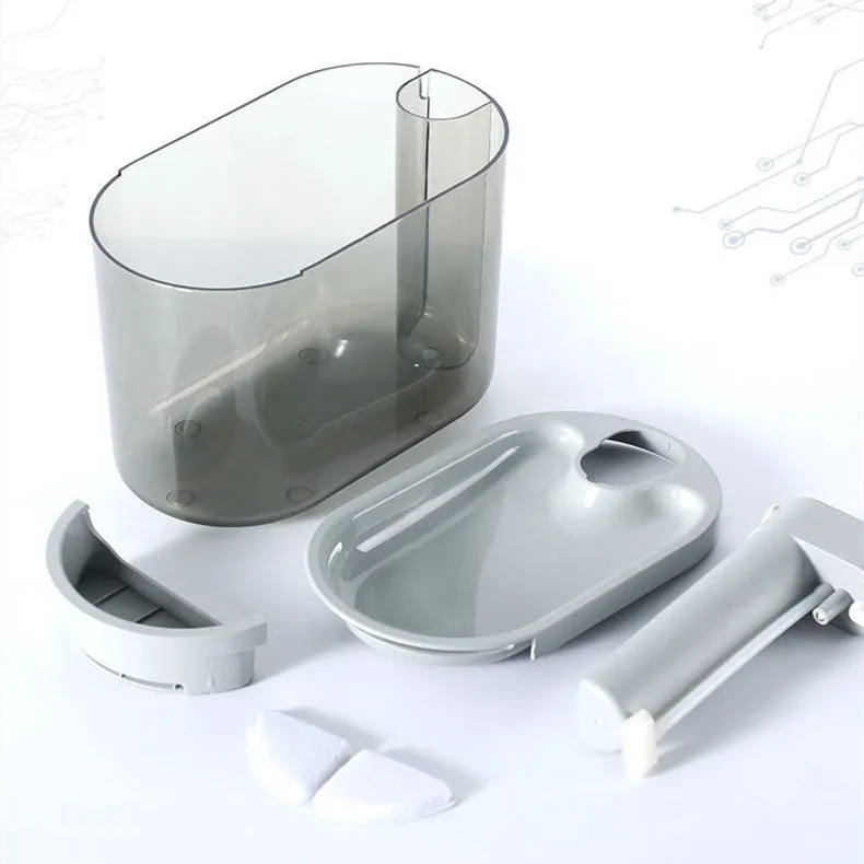 Automatic plastic drinking bowl for cats with infrared sensor, grey colour