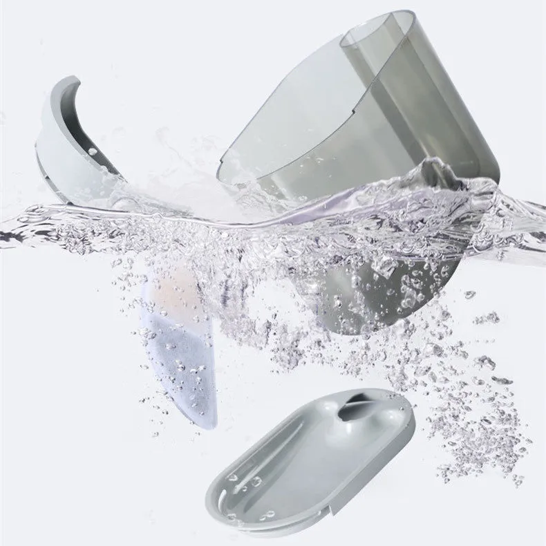 Automatic plastic drinking bowl for cats with infrared sensor, grey colour