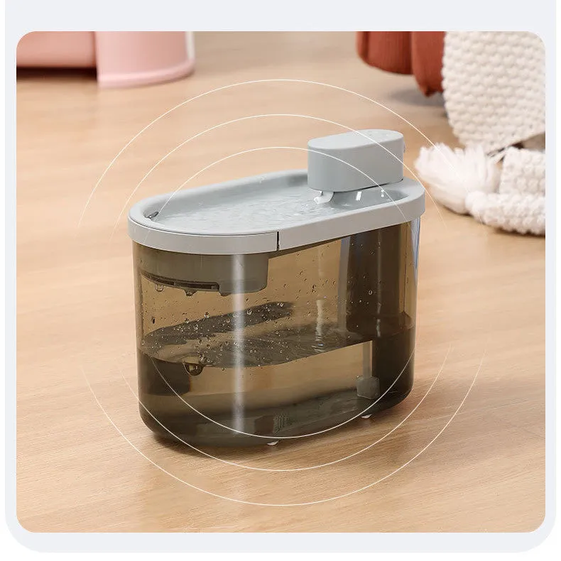 Automatic plastic drinking bowl for cats with infrared sensor, grey colour