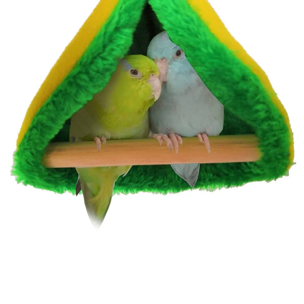 Soft fabric bird nest hammock for small pets with multiple shape options including cylinder and triangle