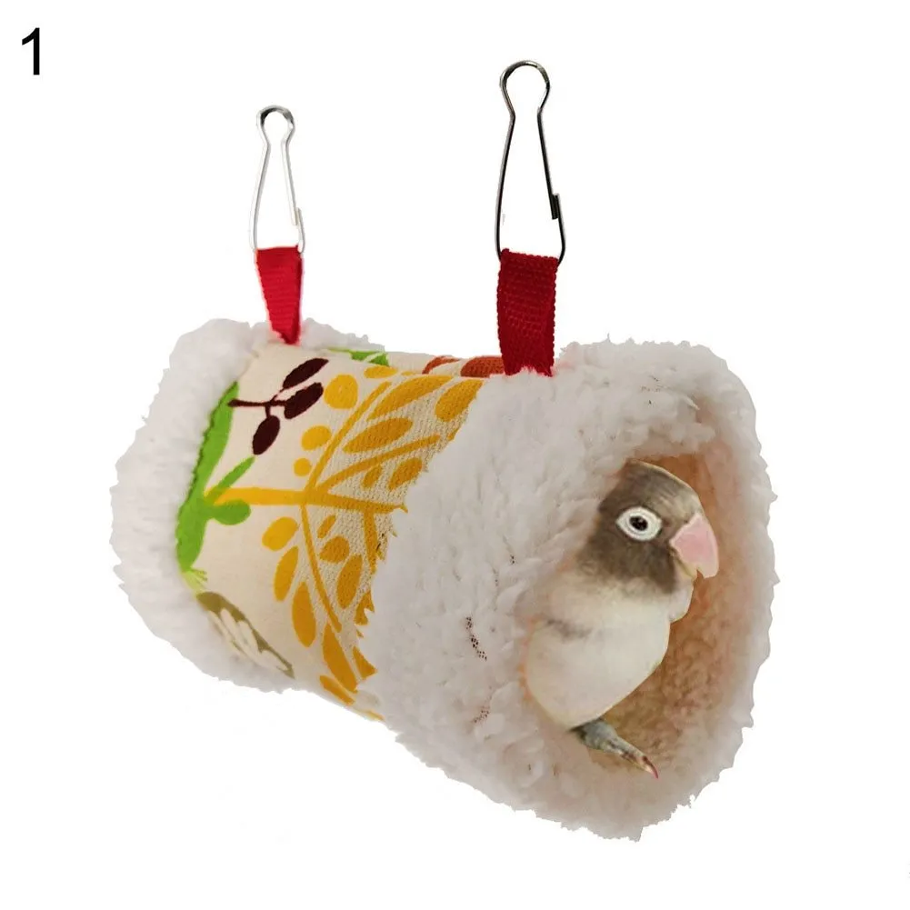 Soft fabric bird nest hammock for small pets with multiple shape options including cylinder and triangle