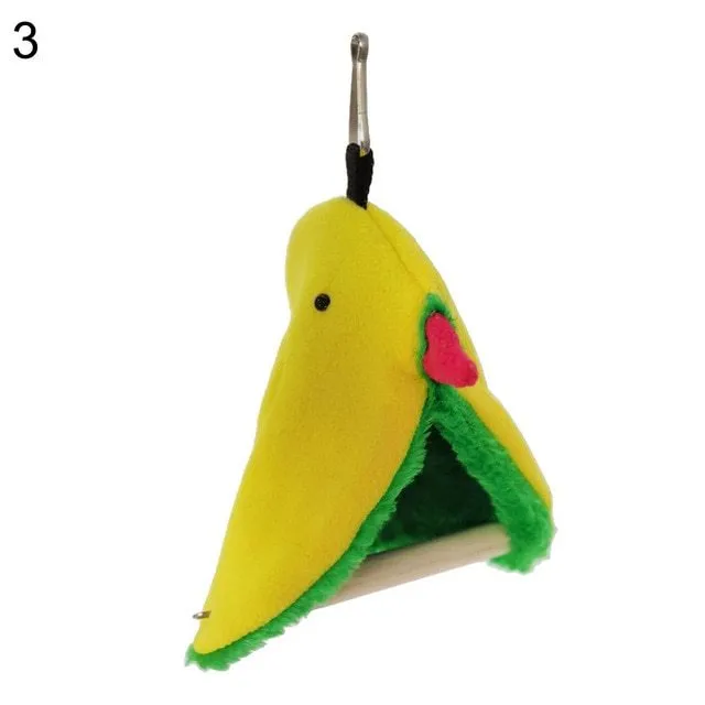 Soft fabric bird nest hammock for small pets with multiple shape options including cylinder and triangle