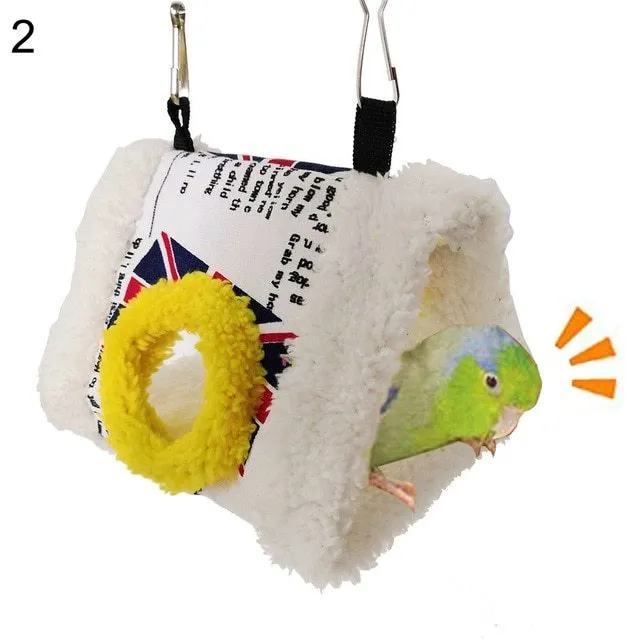 Soft fabric bird nest hammock for small pets with multiple shape options including cylinder and triangle