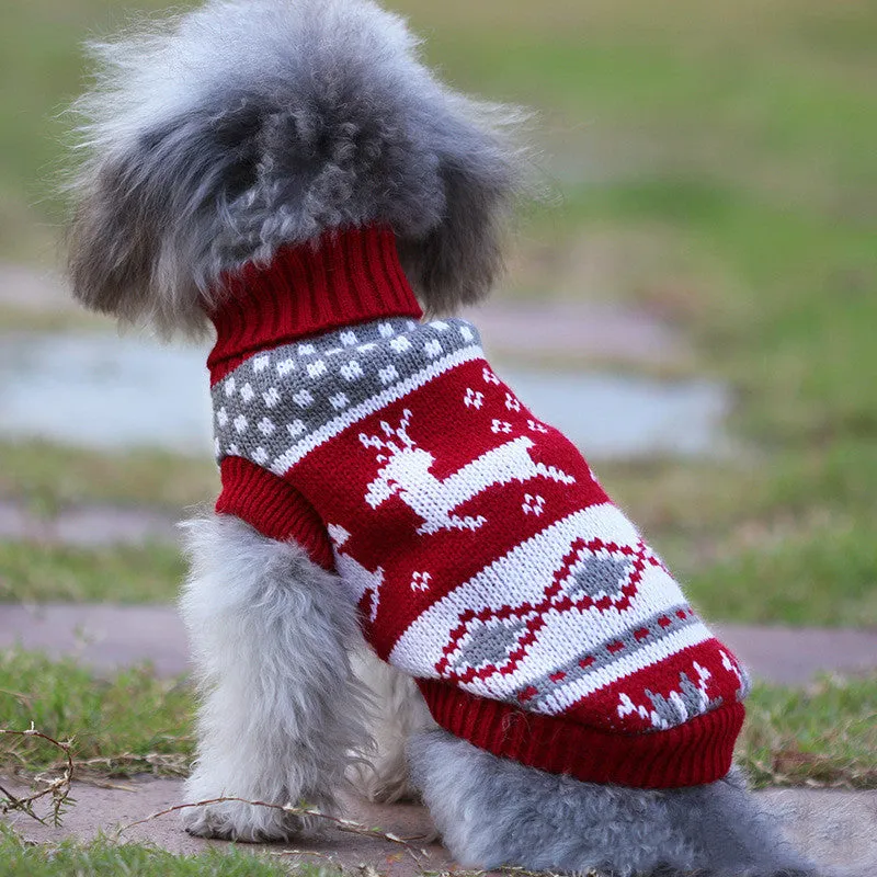 Wool dog sweater for small dogs corgi in red stripes colour available in sizes XS to XL