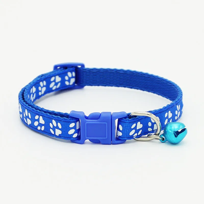 Pet cat bell collar in black with adjustable 1.0cm band width for small pets