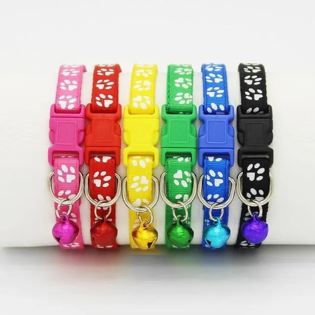 Pet cat bell collar in black with adjustable 1.0cm band width for small pets